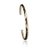 Men's 18K Gold Cuff Handmade Twisted Yellow Gold Cuff Bracelet