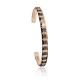Rose Gold Bracelets For Men 18 Karat Square Shapes Rose Gold Two Tone Cuff Bracelet