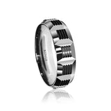 Men's Rings White Gold 18 Karat Square Shapes White Gold Two Tone Ring with Comfort Fit