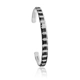 White Gold Cuff Bracelet Men's 18 Karat Square Shapes White Gold Two Tone Cuff Bracelet