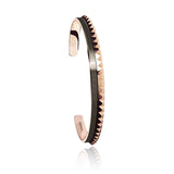 Men's Jewelry Rose Gold 18 Karat Crown Shape Rose Gold Two Tone Cuff Bracelet