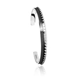 White Gold Men's Cuff 18 Karat Crown Shape Yellow Gold Two Tone white and black Cuff Bracelet