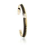 Bracelets and Cuffs Men's 18 Karat Crown Shape Yellow Gold Two Tone yellow and black Cuff Bracelet