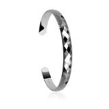 Women's White gold Cuff 18 Karat 6mm Snake Skin Texture Kings White Gold Cuff Bracelet