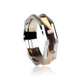 Kings Fusion Wedding Band Men's 18 Karat Matte Fusion White and Rose Gold Ring