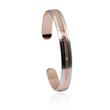 Cuff Bracelet Men's 18 karat Rose Gold Two tone Textured Cuff Bracelet