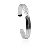 Gold Bracelet Design For Man 18 karat White Gold Textured Cuff Bracelet