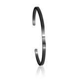 Mens Black Bracelet Simple matte finish with a facet black sterling silver cuff bracelet