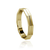 Women's Ring Gold 18 Karat 4mm Facets Yellow Gold Ring with Comfort Fit