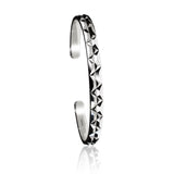 Sterling Silver Cuff Bracelet Tetrahedron shaped facets sterling silver cuff bracelet