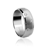 Mens Diamond Ring Dome Shaped Men's 8.50mm White Gold Ring with approximately 0.5 carat of brilliant cut diamonds