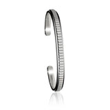Mens Cuff Bracelet Silver wavy texture sterling silver cuff bracelet