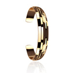 Steps shaped rose gold cuff bracelet 11mm by Kings