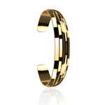 Steps shaped yellow gold cuff bracelet 11mm by Kings