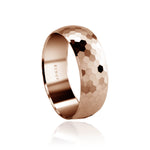18K Rose Gold Men's Ring Hexagon Textured glossy rose Gold Ring with Comfort Fit