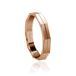 Ring Design For Women 18 Karat 4mm Facets Rose Gold Ring with Comfort Fit