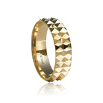 Unique Yellow Gold Ring Men's 18 Karat Spikes Yellow Gold Ring with Comfort Fit
