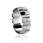 The Knight™ Men's Band 18 karat High Polish White Gold Ring with Comfort Fit
