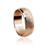 Diamond Wedding Band Him Dome Shaped Men's 8.50mm Rose Gold Ring with approximately 0.5 carat of brilliant cut diamonds